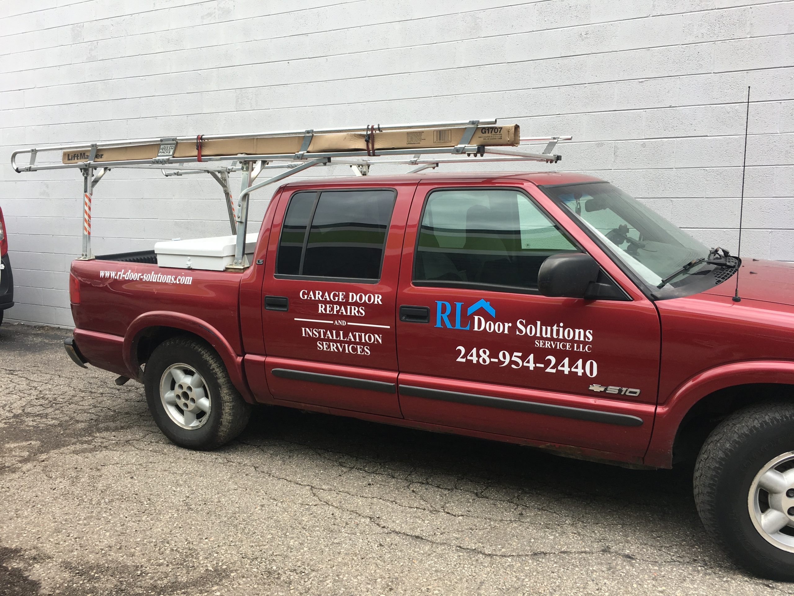 RL Door Solutions service truck in Michigan