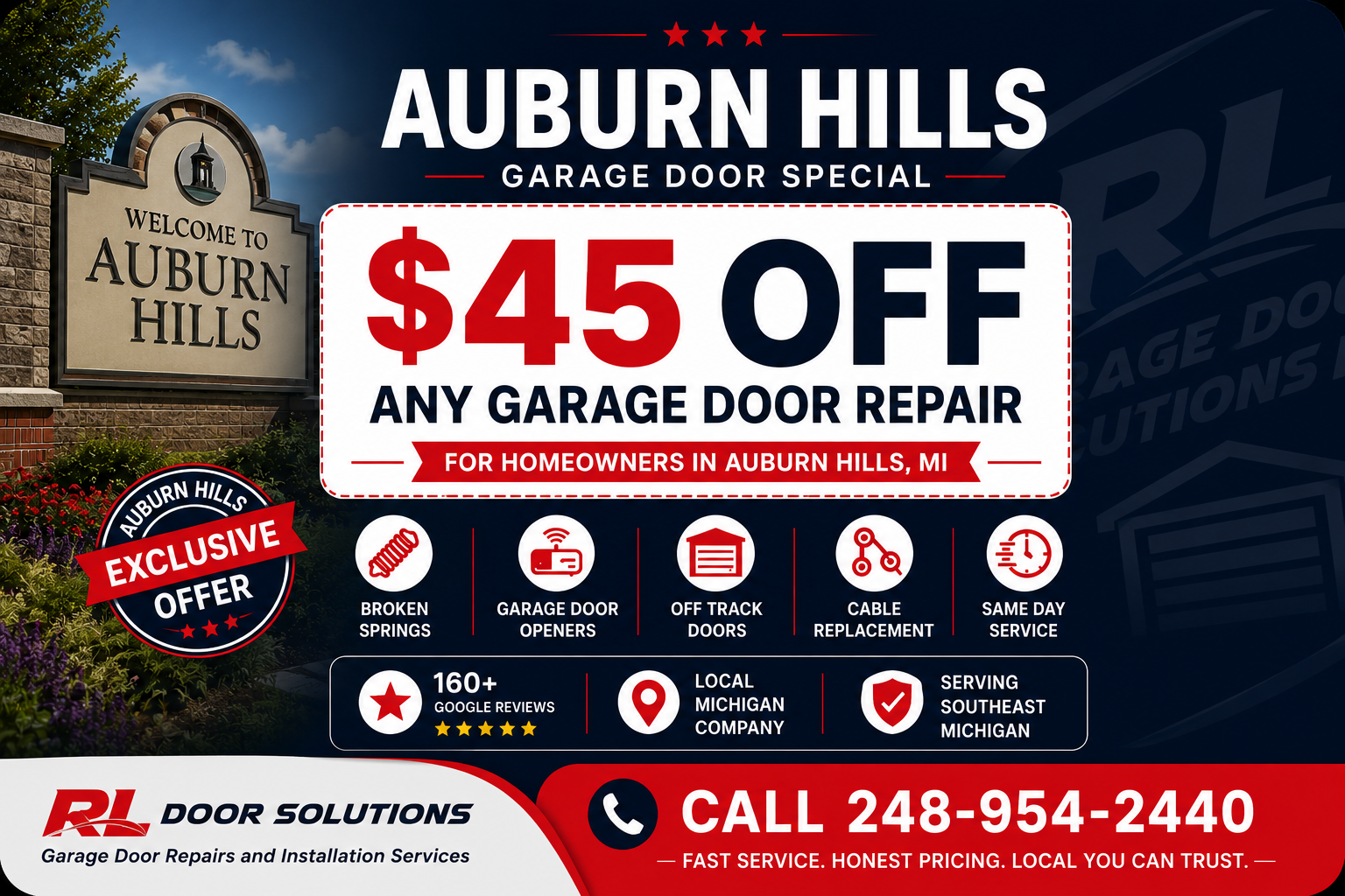 Auburn Hills Garage Door Repair Coupon