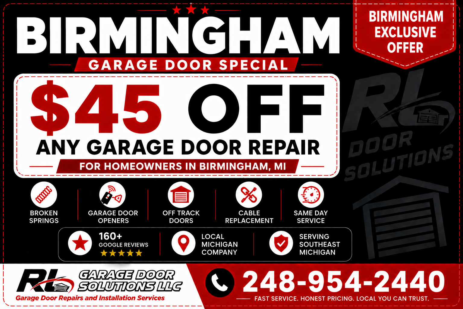 Birmingham Garage Door Repair Coupon