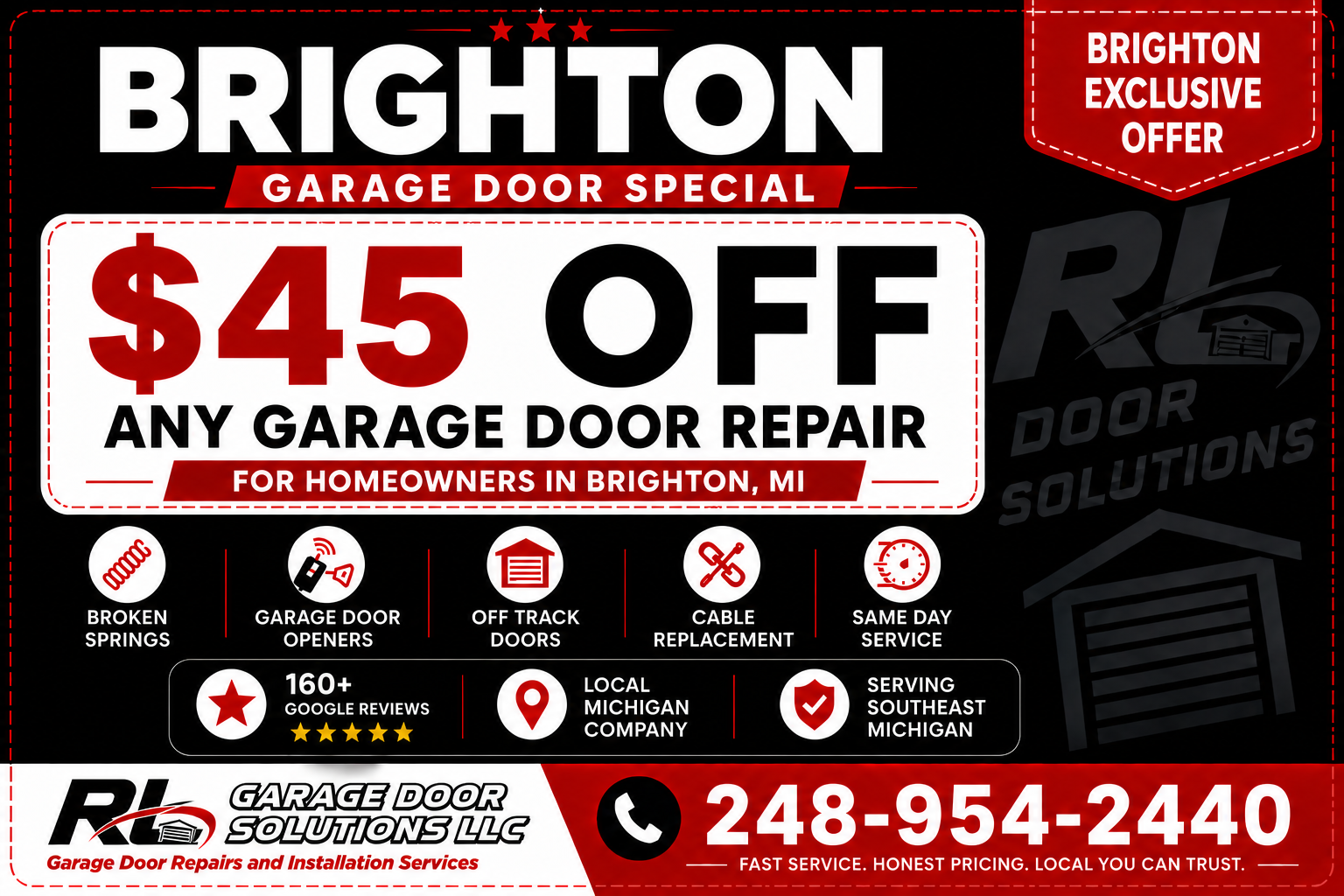 Brighton Garage Door Repair Coupon