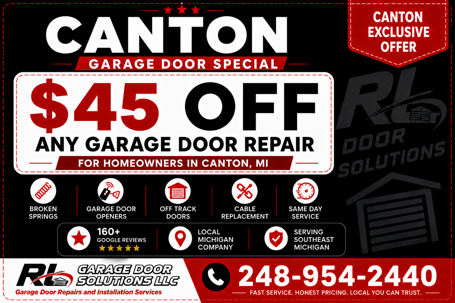 Canton Garage Door Repair Coupon