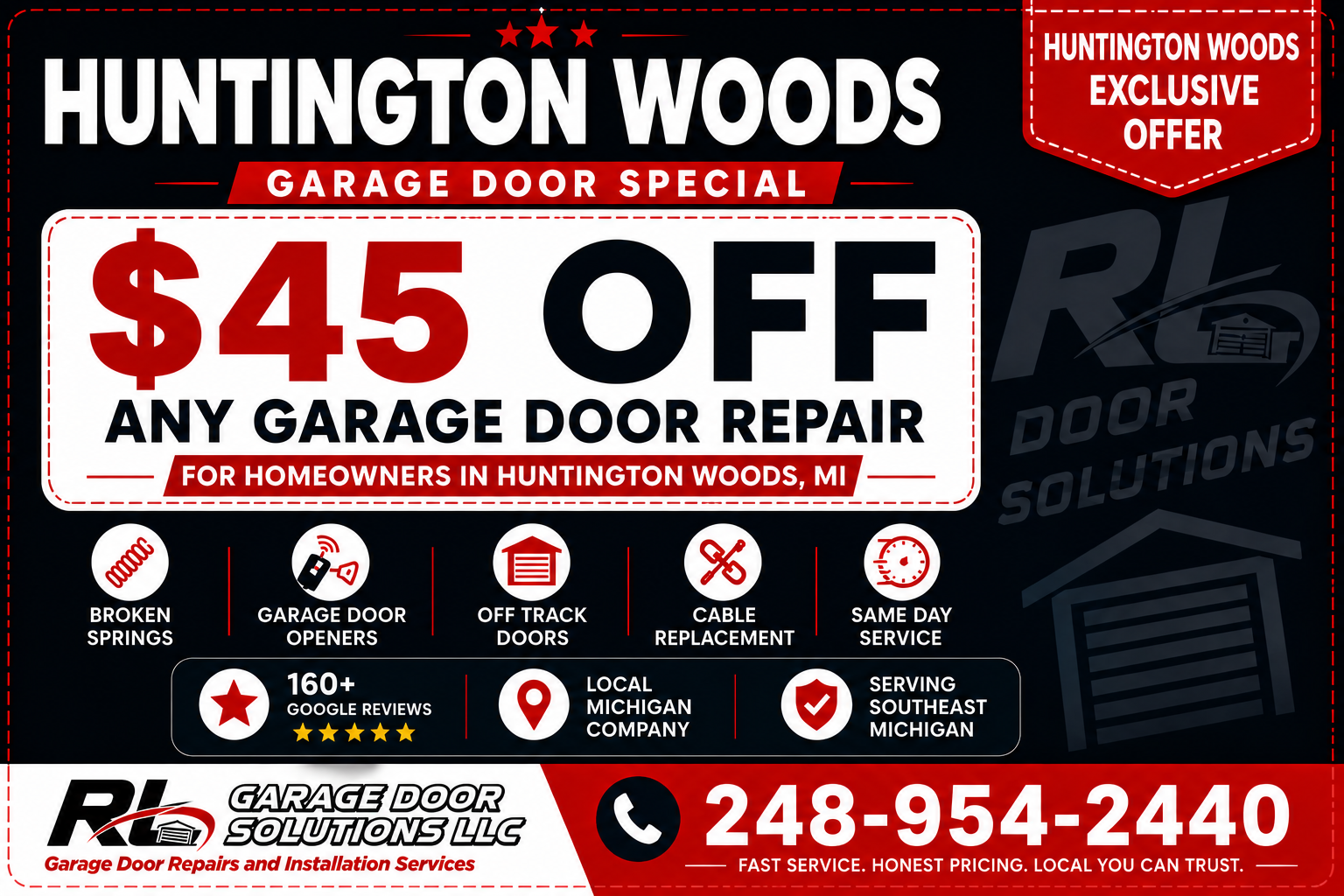 Huntington Woods Garage Door Repair Coupon