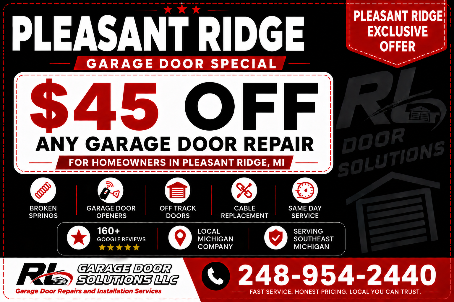 Pleasant Ridge Garage Door Repair Coupon
