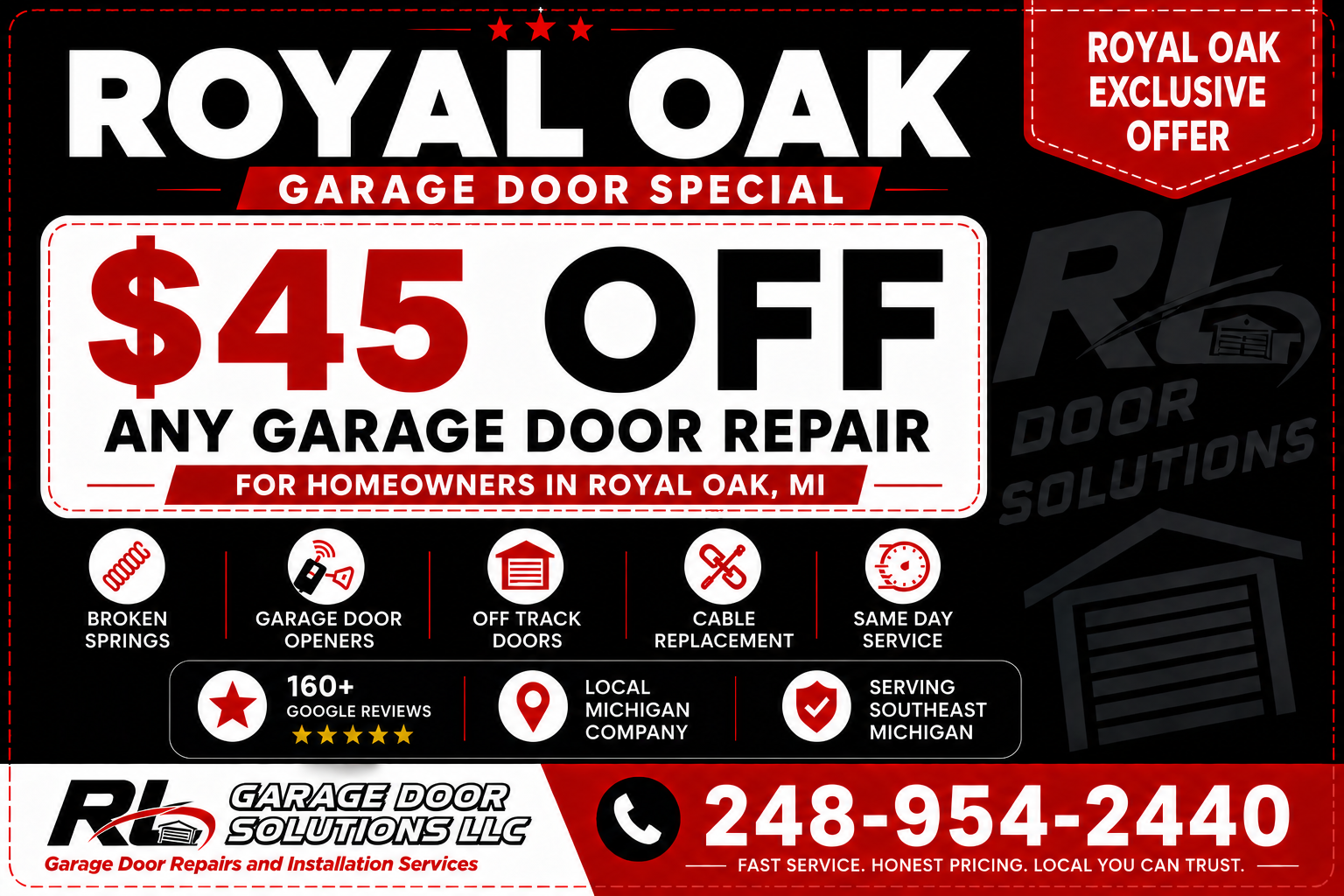 Royal Oak Garage Door Repair Coupon
