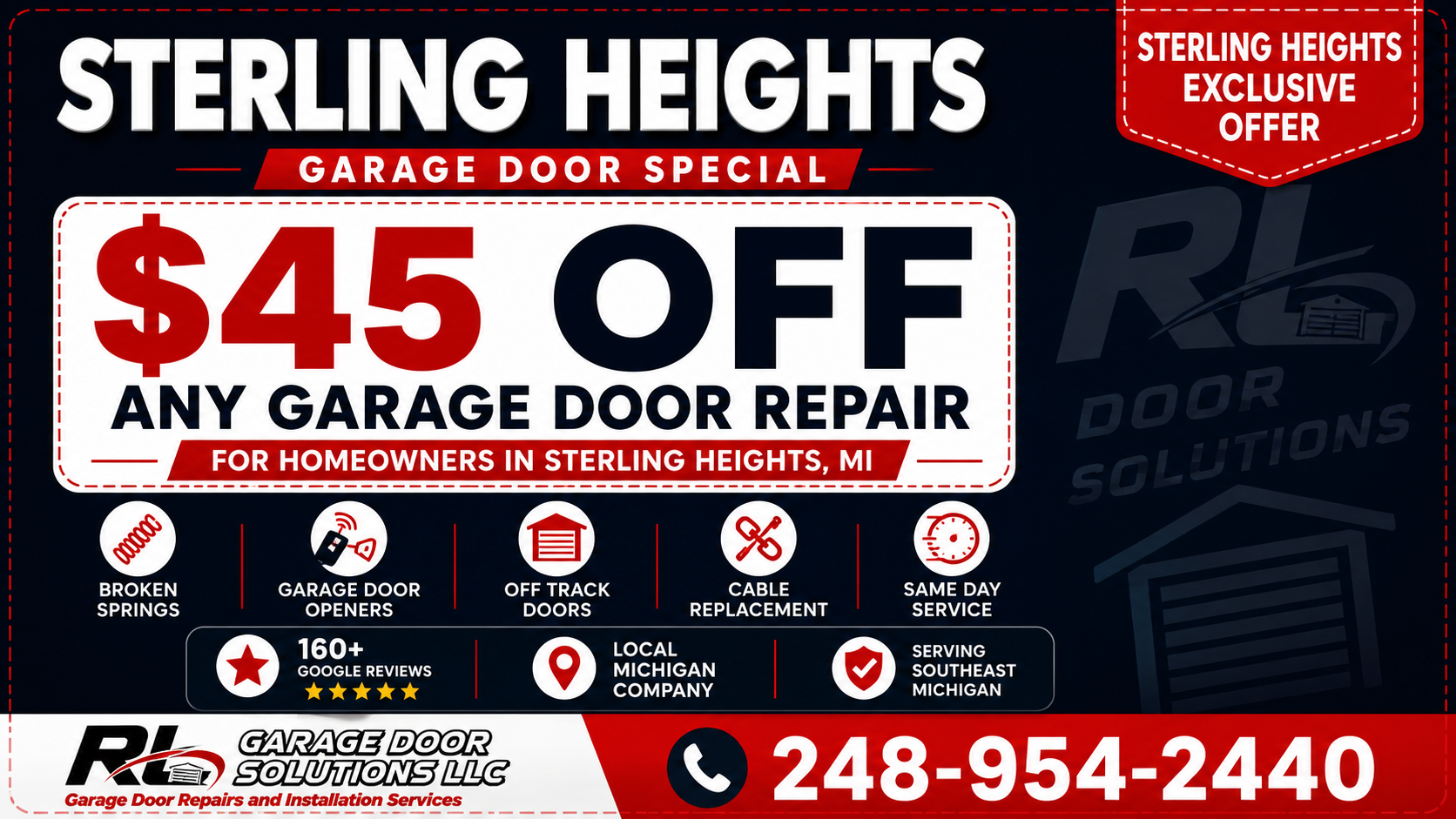 Sterling Heights Garage Door Repair Coupon