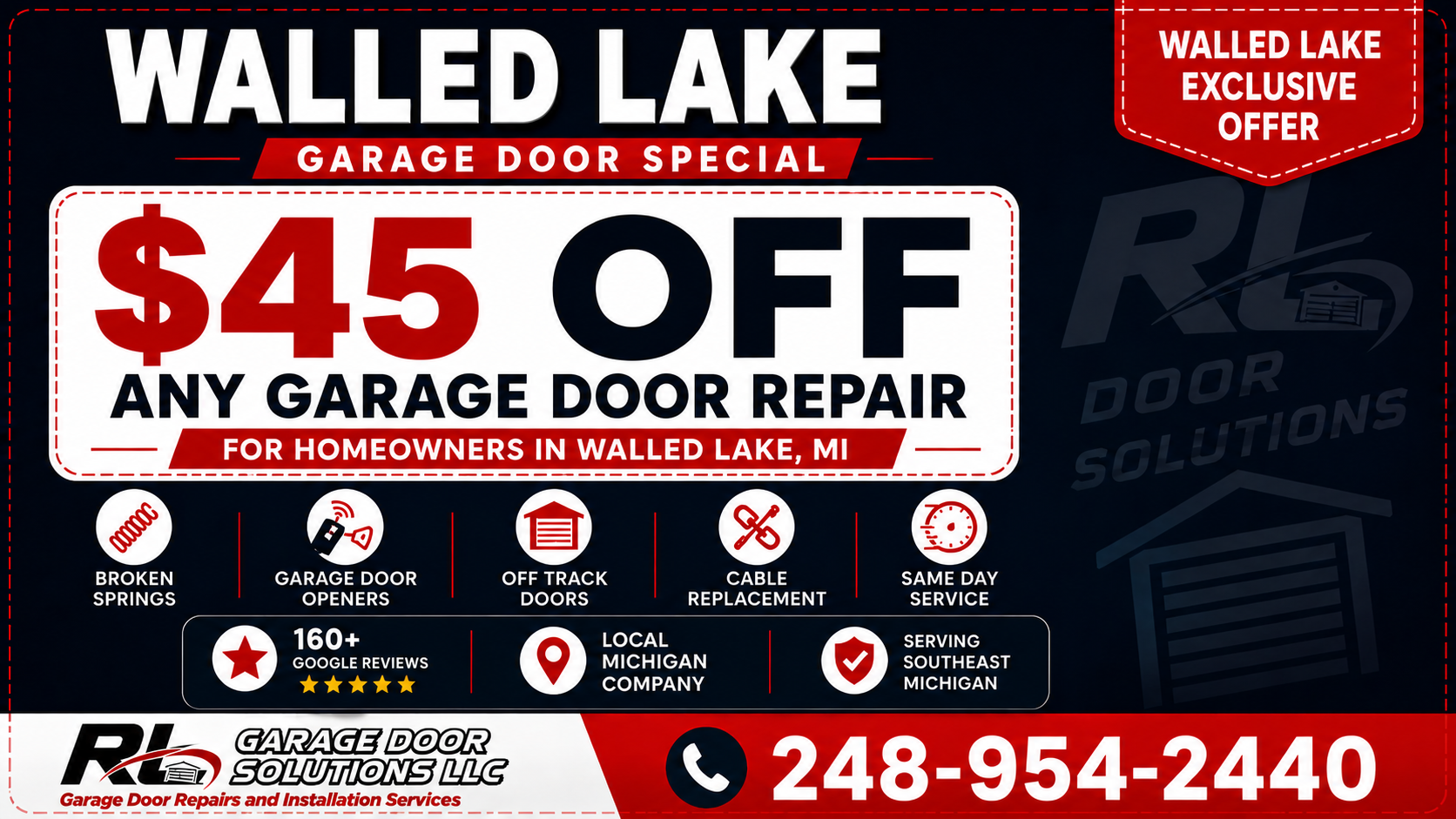 Walled Lake Garage Door Repair Coupon