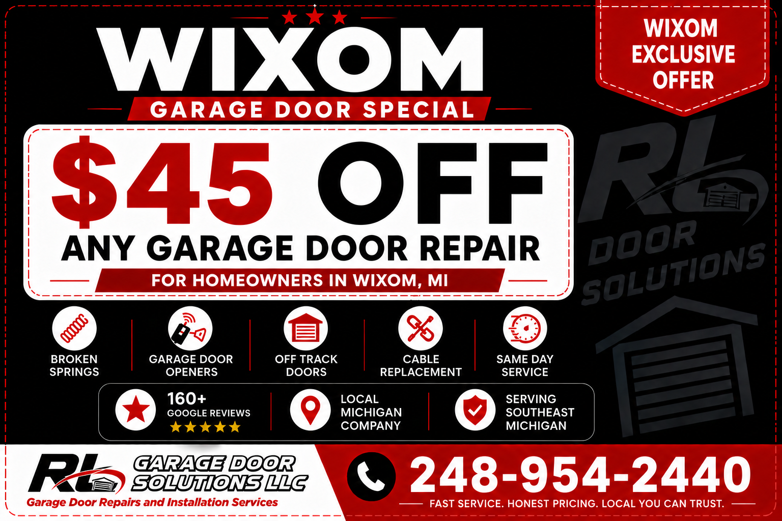 Wixom Garage Door Repair Coupon