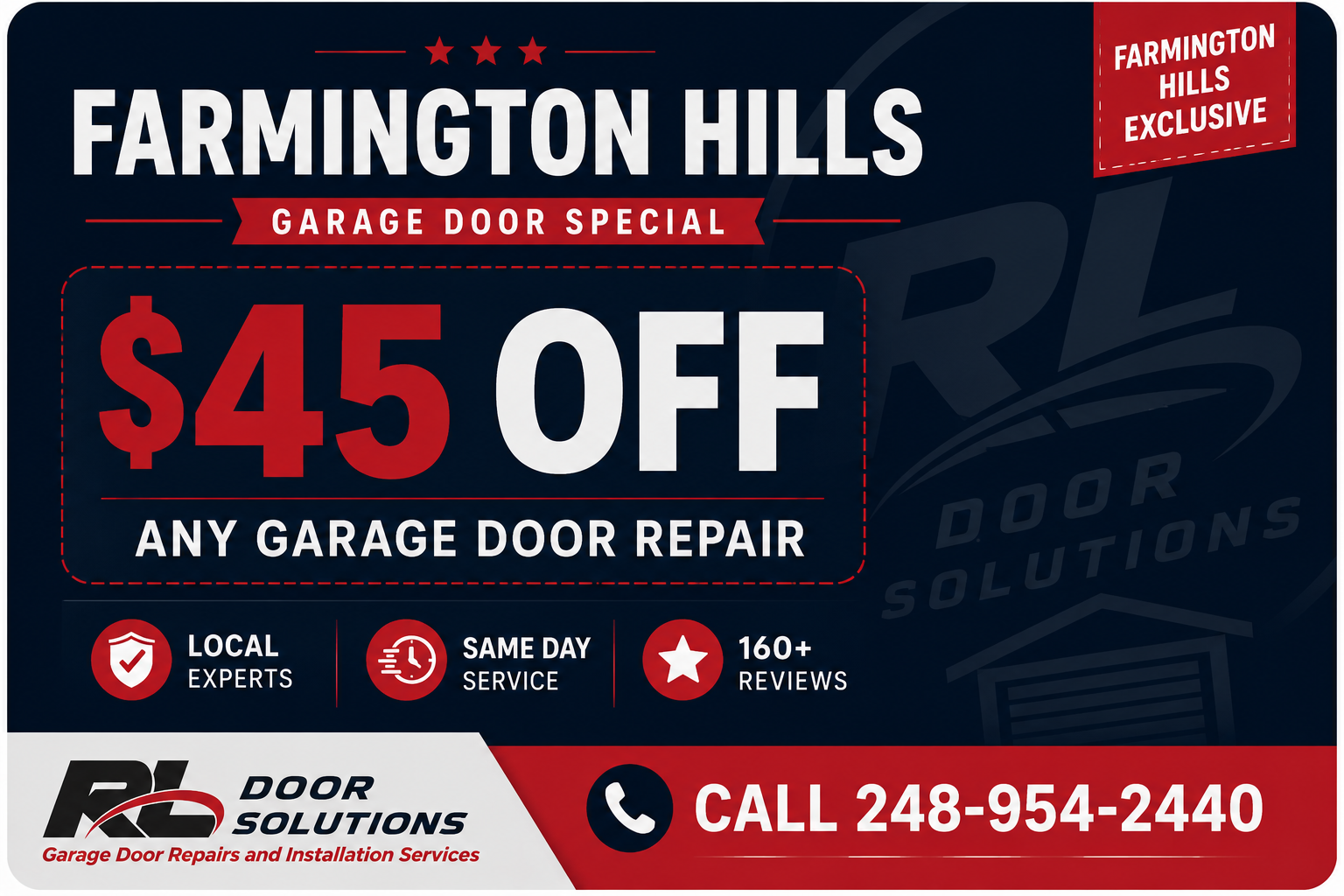 Farmington Hills Garage Door Repair Coupon